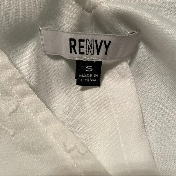 Renvy White Crop Blouse Boho Bohemian Star Details Size Small - Picture 2 of 11